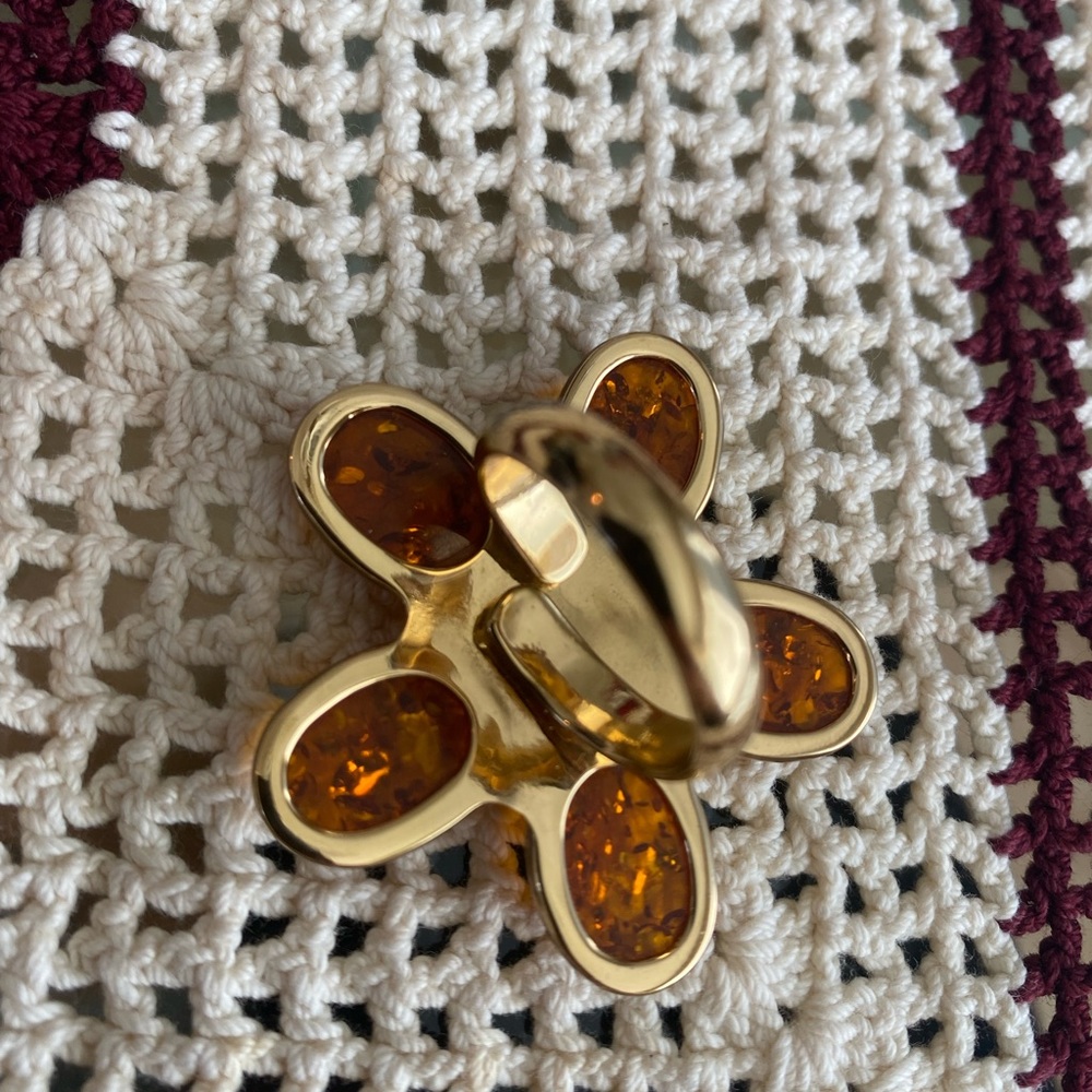 Amber/onyx ring - Picture 3 of 4